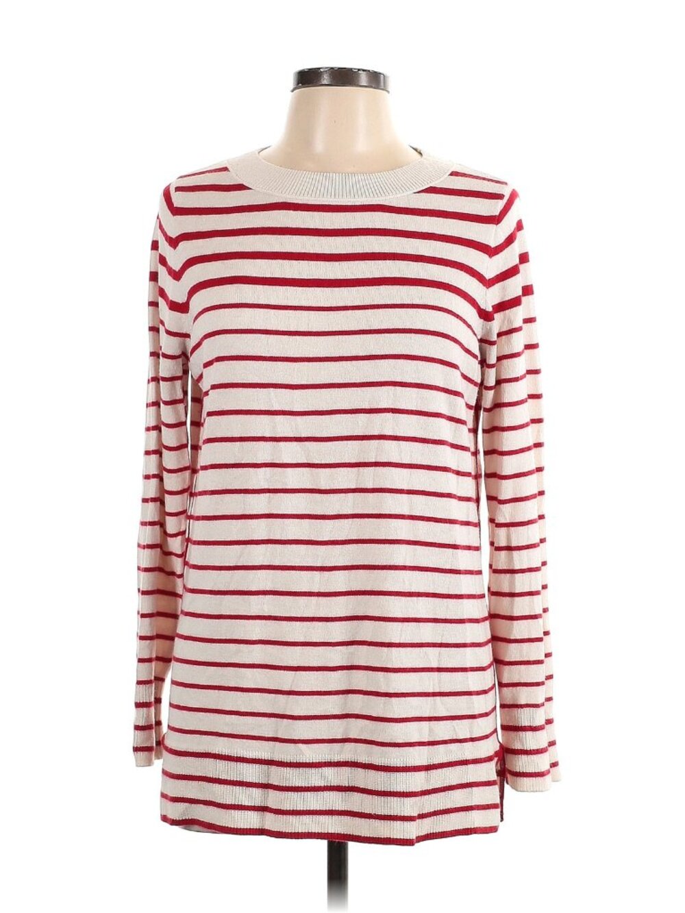 Ann Taylor Loft Women's L Red & White Striped Sweater